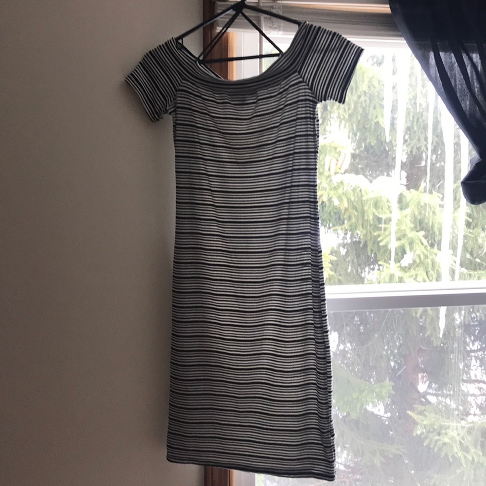 Striped off the shoulder dress